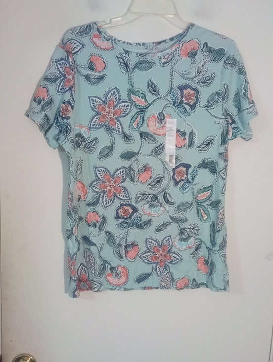 croft & barrow Tops - Croft& Barrow Blue Floral Top Large NWT